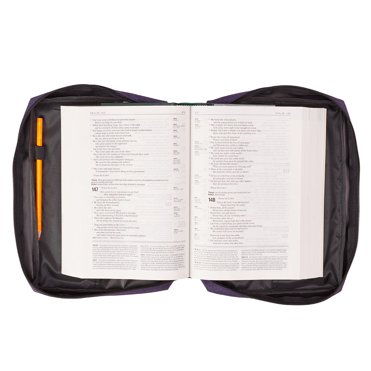 Bible Cover Large Poly-Canvas Fish Appliqua Purple