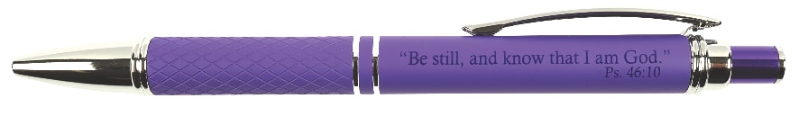 Stylish Pen/Case Gift Set: Be Still and Know That I Am God, Purple
