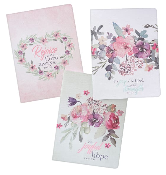 Notebook: Floral, Rejoice Collection (Set Of 3)