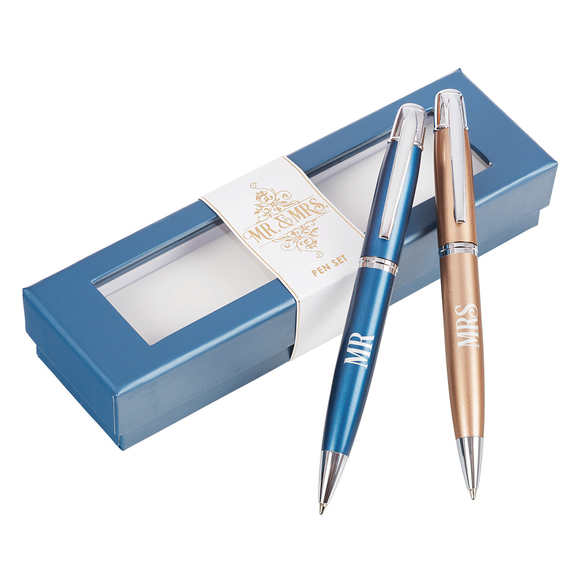 Pen Set: Mr & Mrs Gold & Blue