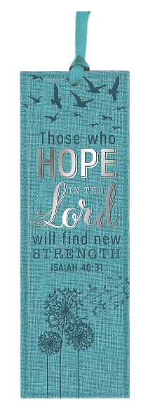 Bookmark With Tassel: Those Who Hope in the Lord, Will Find New Strength, Blue/Silver (Isaiah 40:31)