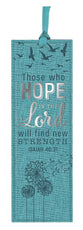 Bookmark With Tassel: Those Who Hope in the Lord, Will Find New Strength, Blue/Silver (Isaiah 40:31)
