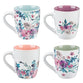 Ceramic Mugs (Set Of 4) 325ml: Floral, Rejoice Collection