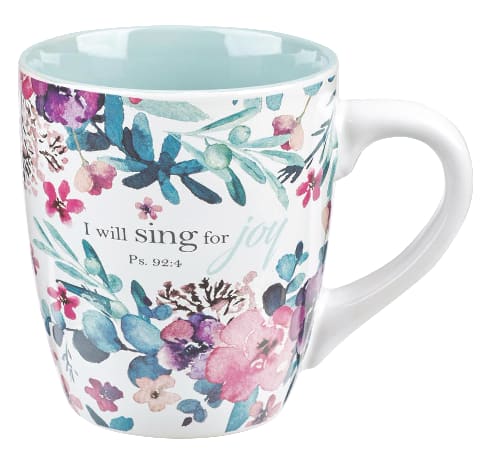 Ceramic Mugs (Set Of 4) 325ml: Floral, Rejoice Collection