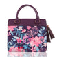 Bible Cover Blessed Large Fashion Floral With Handles Purple