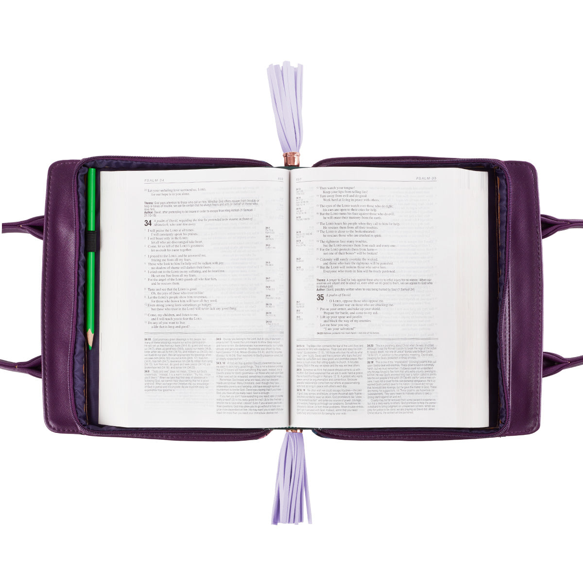 Bible Cover Medium Blessed Purple With Handles