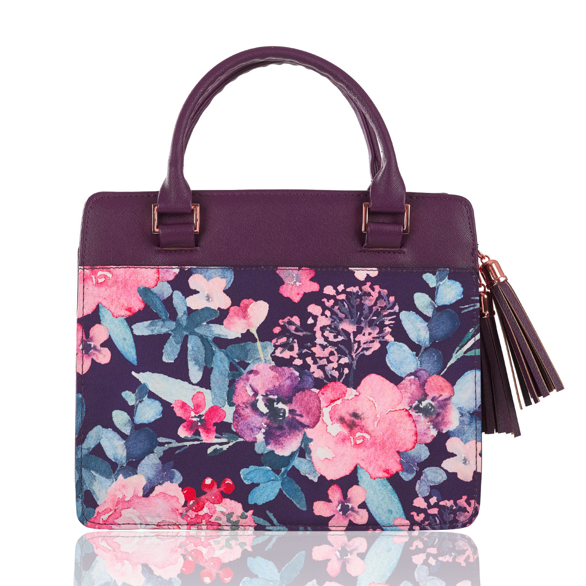 Bible Cover Medium Blessed Purple With Handles