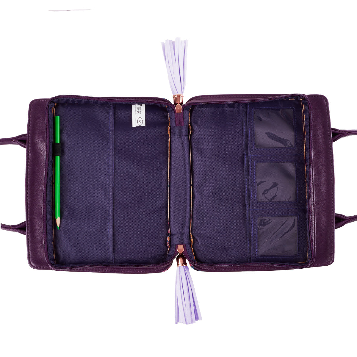 Bible Cover Medium Blessed Purple With Handles