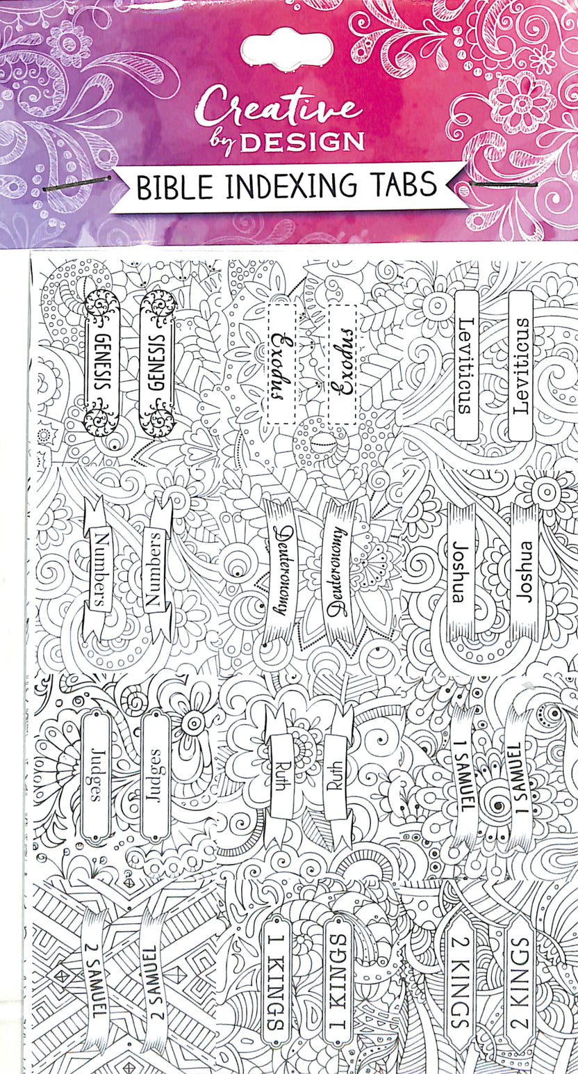 Coloring Bible Indexing Tabs (6 Sheets With 66 Bible Book Names To Col ...
