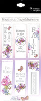 Bookmark Magnetic - set of 6: Blessed is She Who Believes, Floral