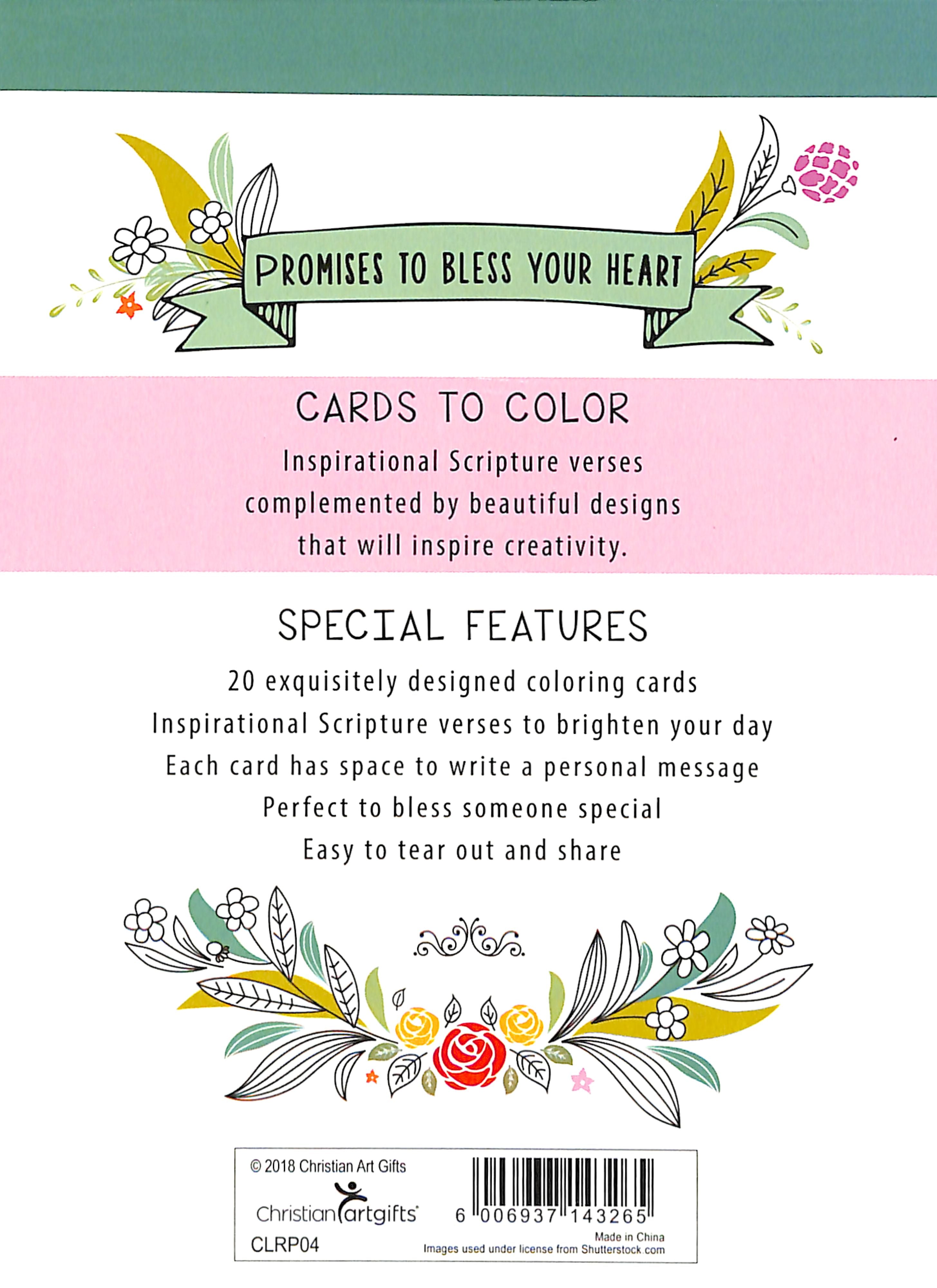 Adult Boxed Coloring Cards: Promises to Bless Your Heart