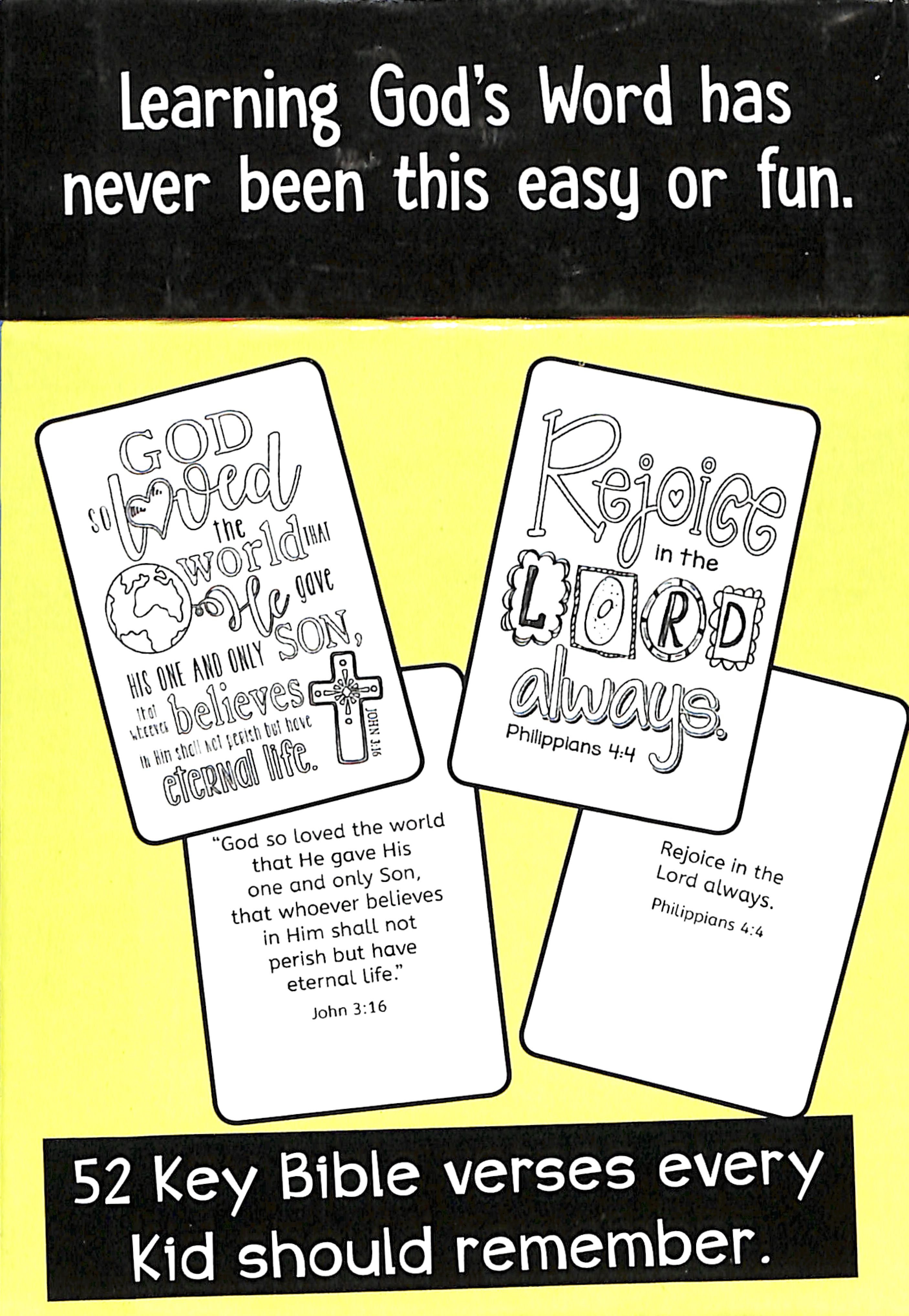 52 Colouring Cards For Kids: Bible Memory Verses, Every Kid Should Know