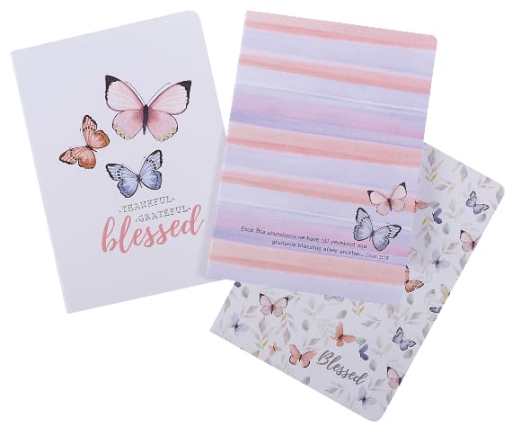 Notebook: Blessed, Butterflies (Set Of 3)