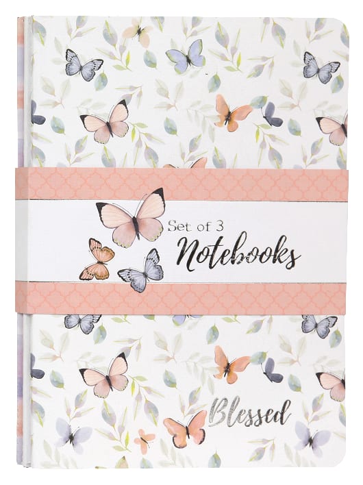 Notebook: Blessed, Butterflies (Set Of 3)