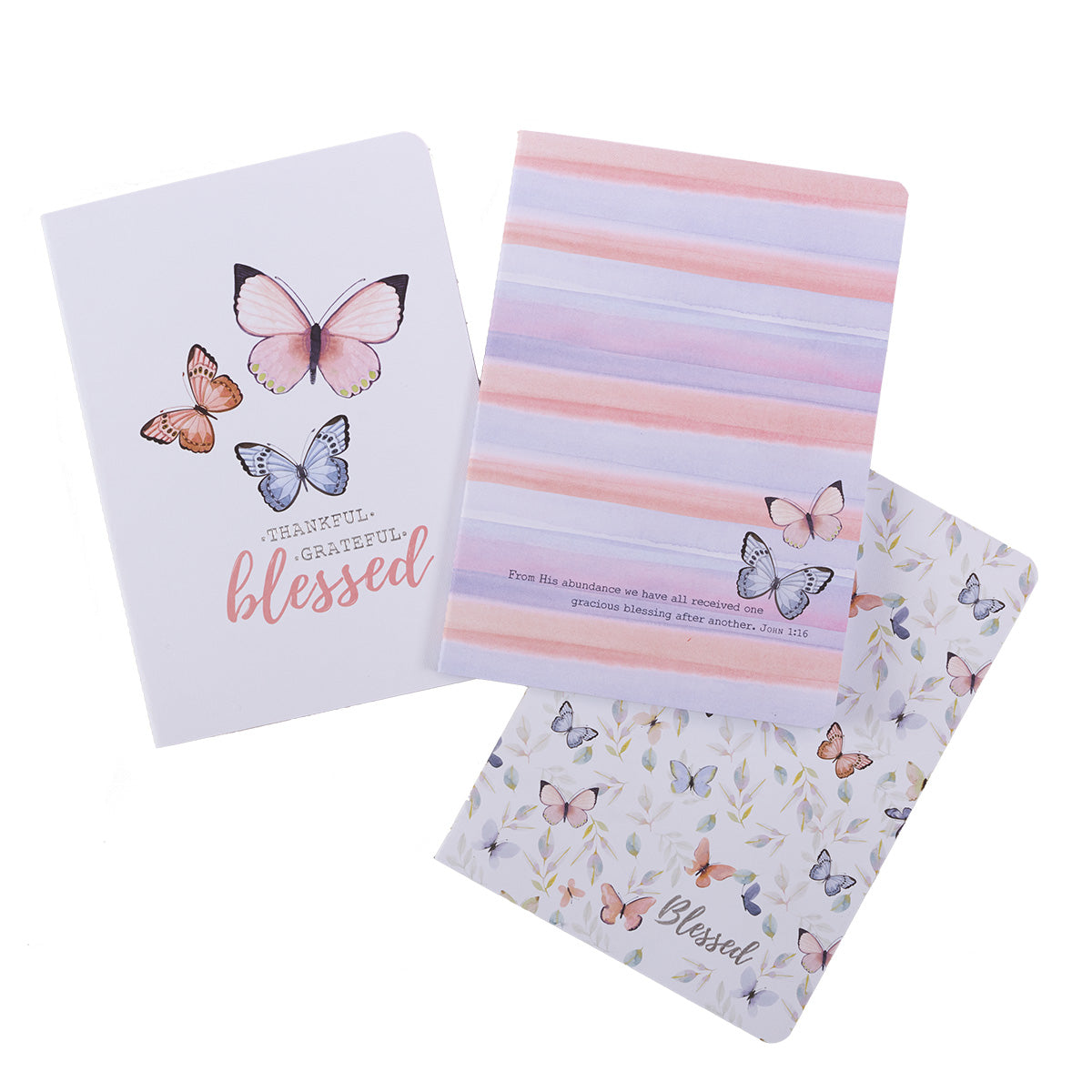 Notebook: Blessed, Butterflies (Set Of 3)