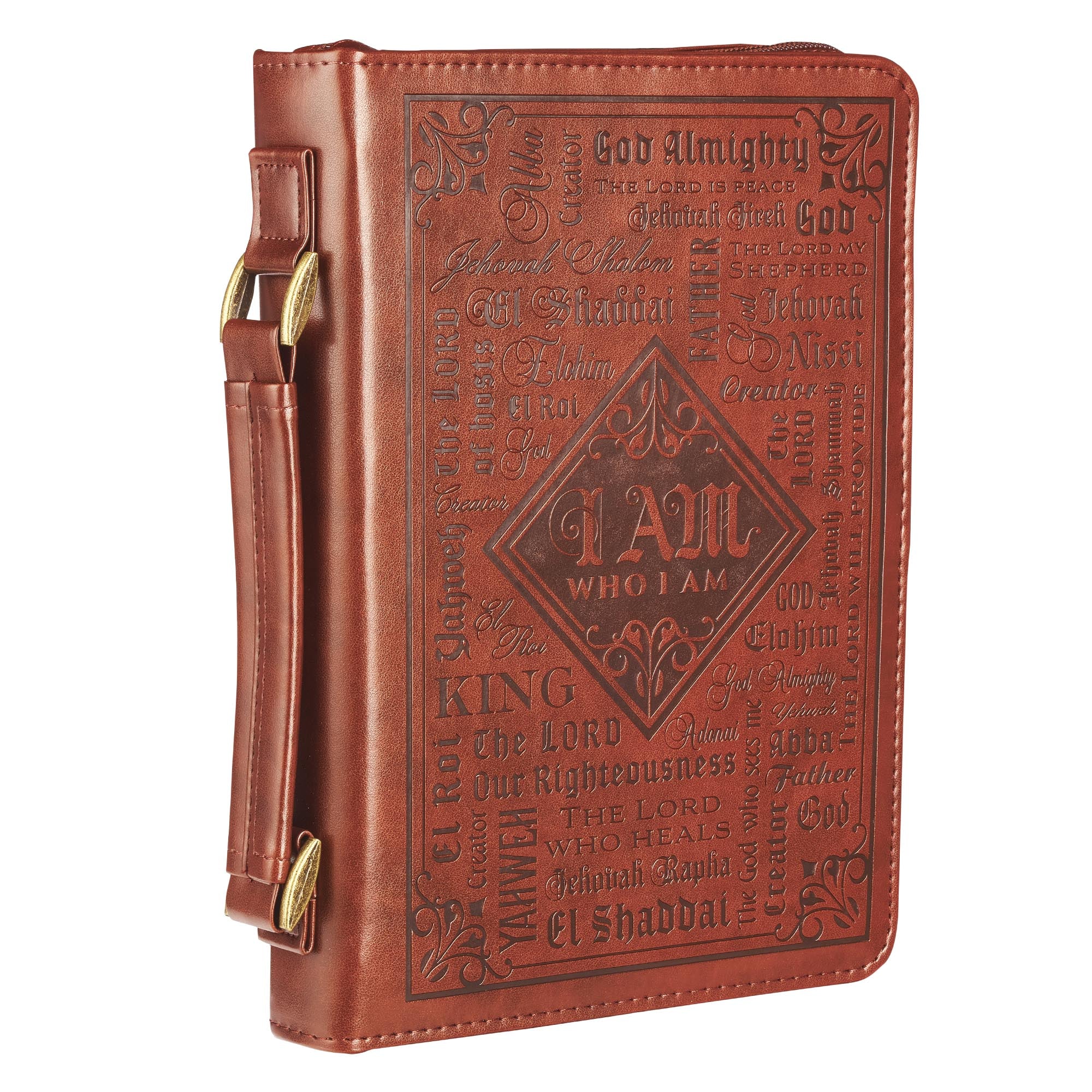 Bible Cover Classic Large: Names of God, Dark Brown