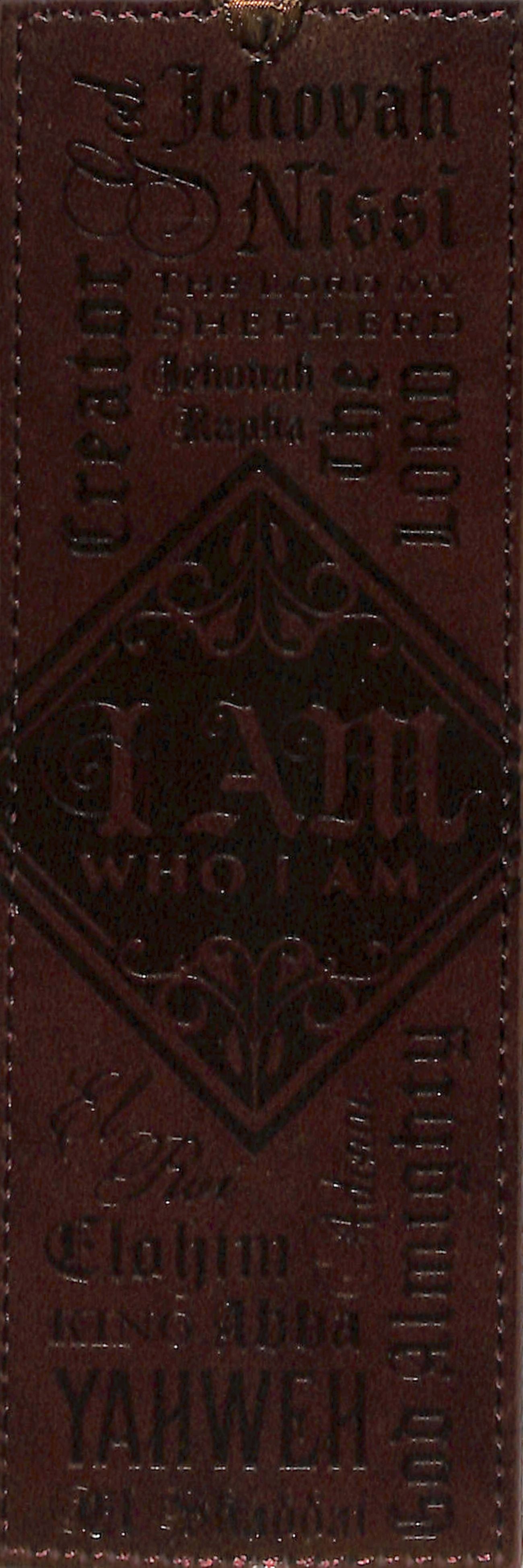 Bookmark: I Am Who I Am, Brown Luxleather