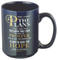 Ceramic Mug: For I Know the Plans I Have For You, Navy Blue/Gold (414ml)