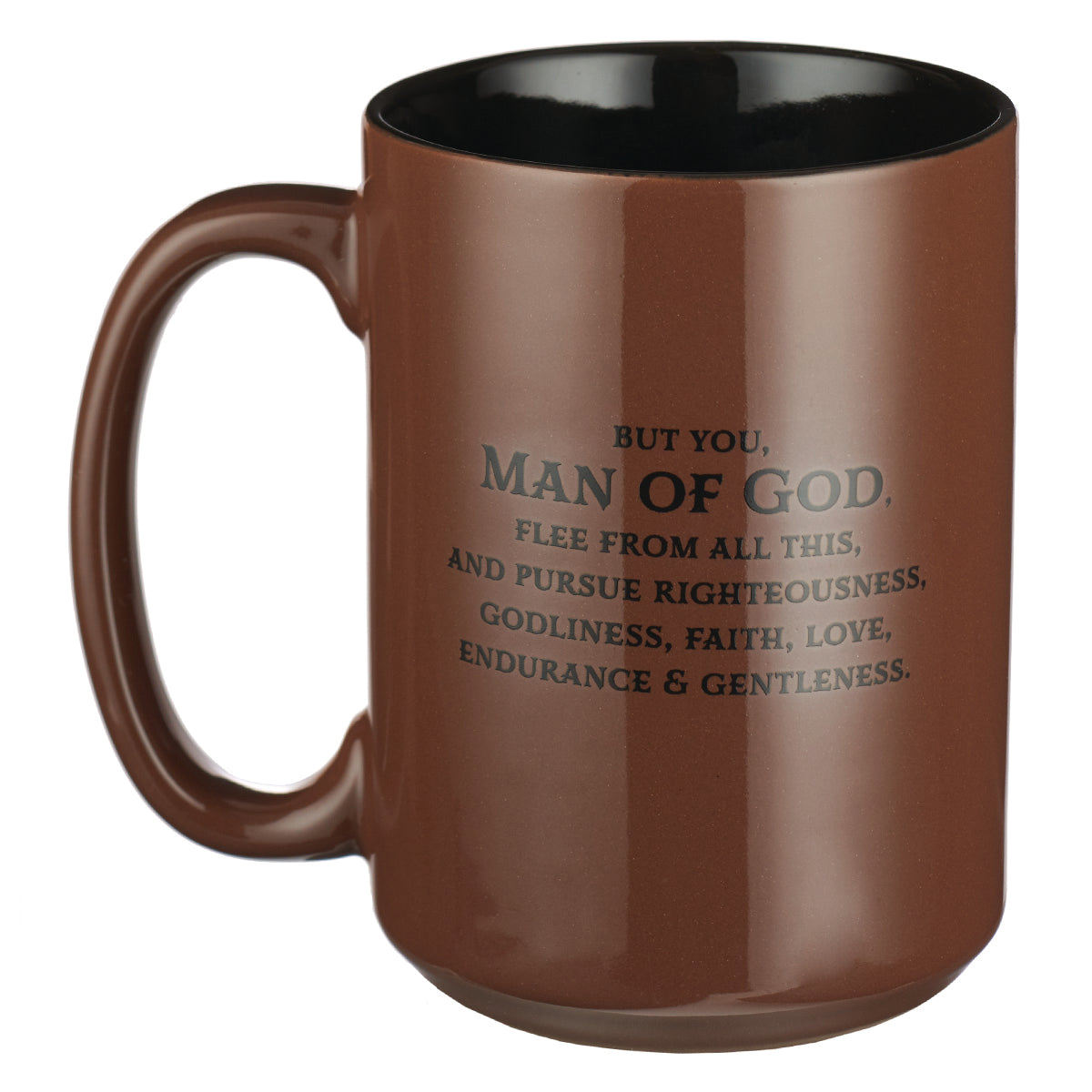 Ceramic Mug: Man of God, Brown/Black (414ml)