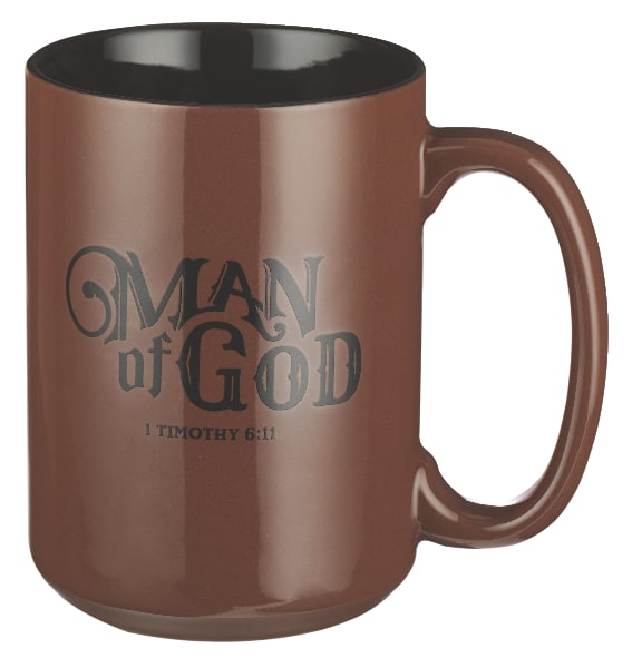 Ceramic Mug: Man of God, Brown/Black (414ml)