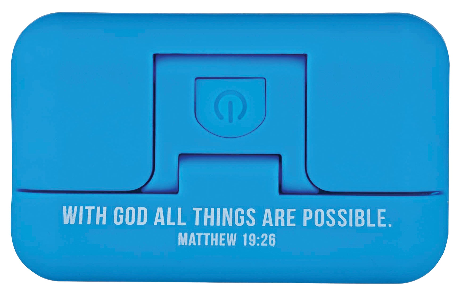 Pivoting Led Booklight: With God All Things Are Possible, Matt 19:26, Blue