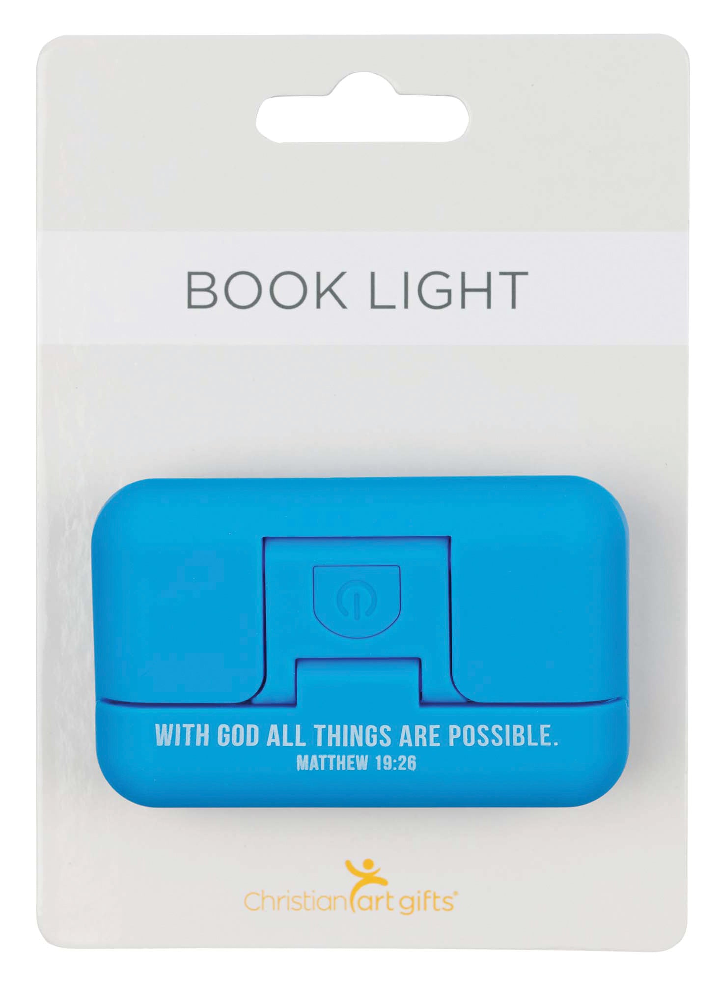 Pivoting Led Booklight: With God All Things Are Possible, Matt 19:26, Blue