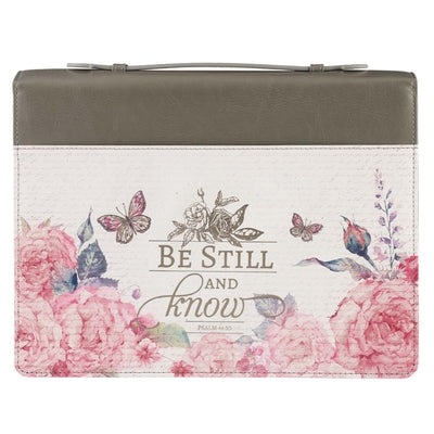 Bible Cover Medium: Be Still Pink Butterfly (Psalm 46:10)