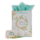 Gift Bag Large Portrait: You Are Loved, Floral Wreath White/Pink/Blue