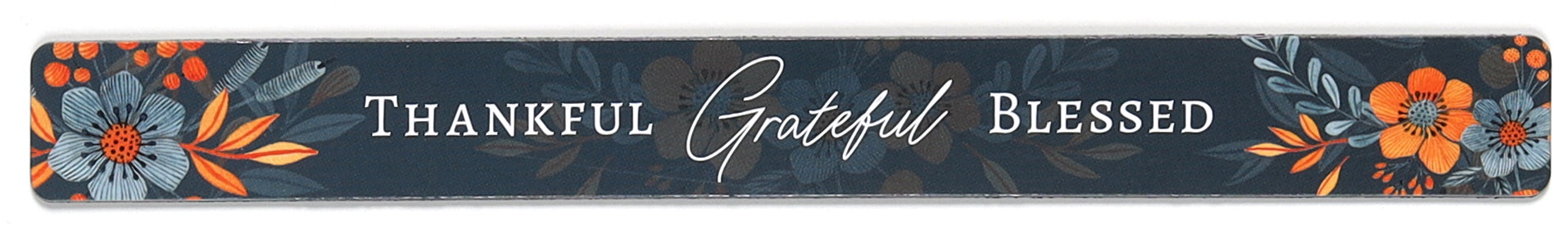 Magnetic Strip: Thankful Grateful Blessed, Blue Floral