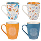 Ceramic Mugs (Set Of 4) 355ml: Give Thanks, Blessed, Thankful, Grateful