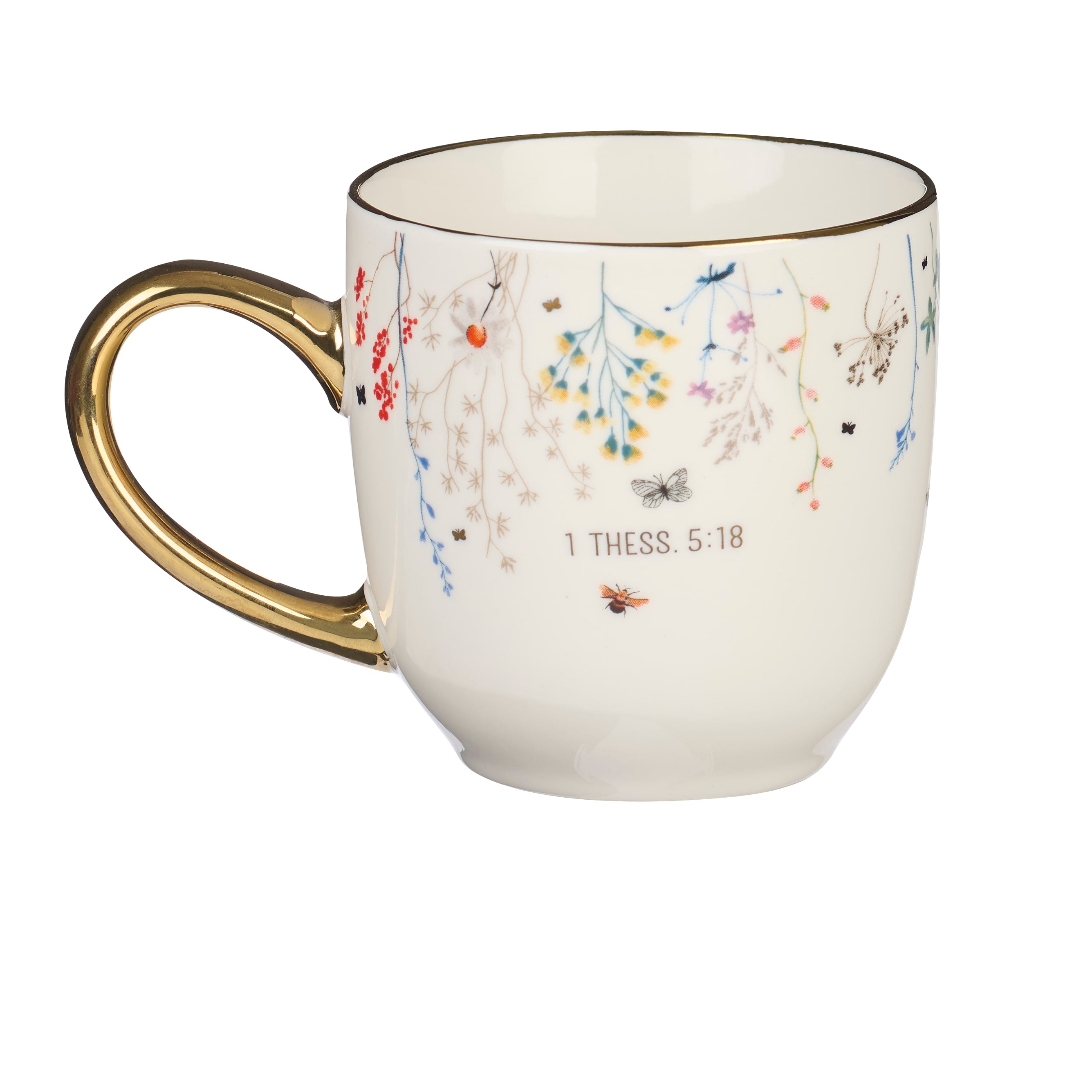 Ceramic Mug: Give Thanks, Topsy-Turvy Wildflower (355ml)