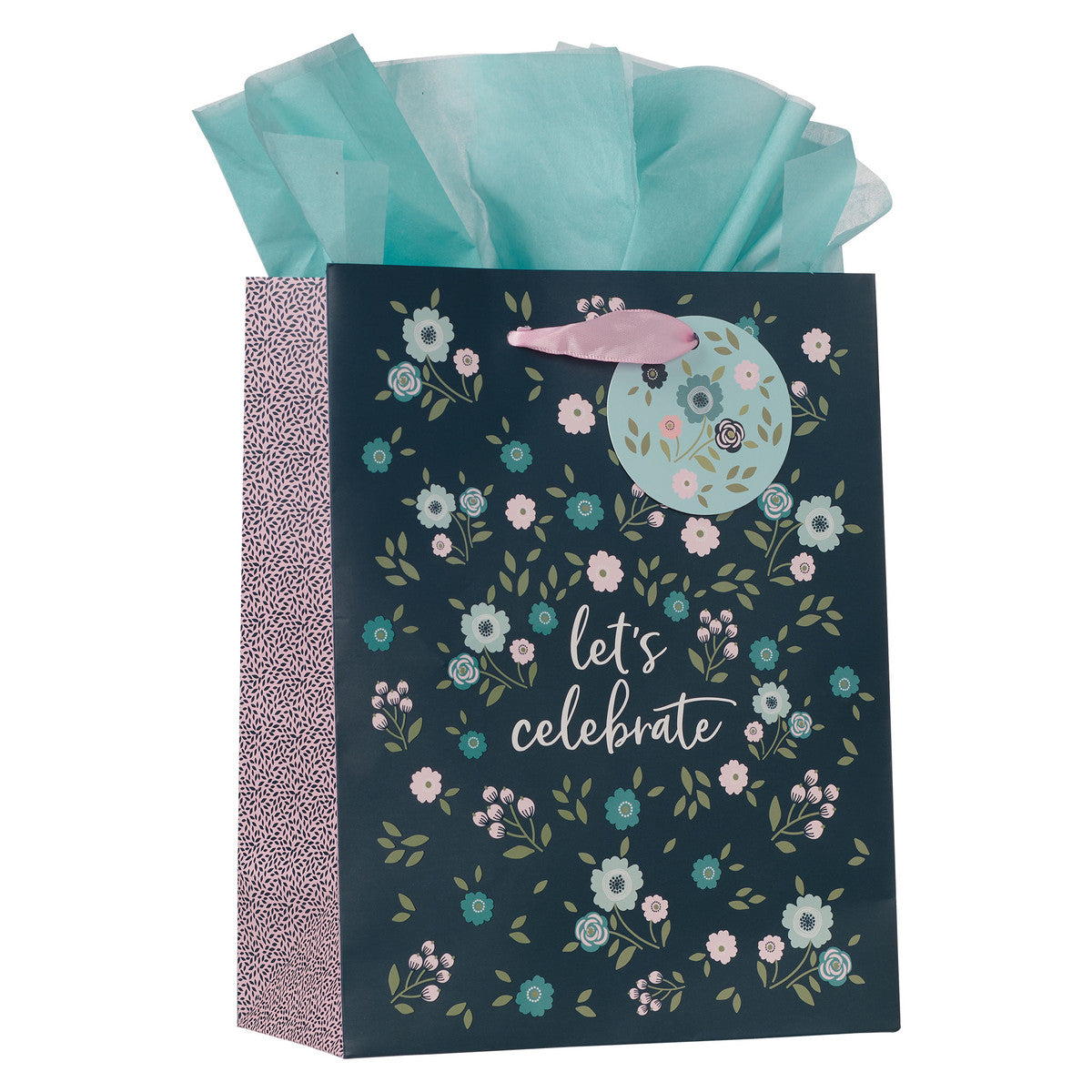 Gift Bag Medium: Let's Celebrate, Blue Floral