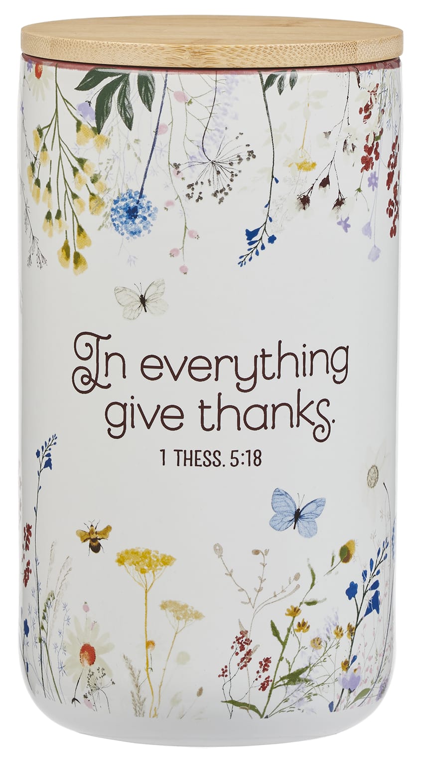 Gratitude Jar With Cards: In Everything Give Thanks, Topsy-Turvy Wildflower (1 Thess. 5:18)