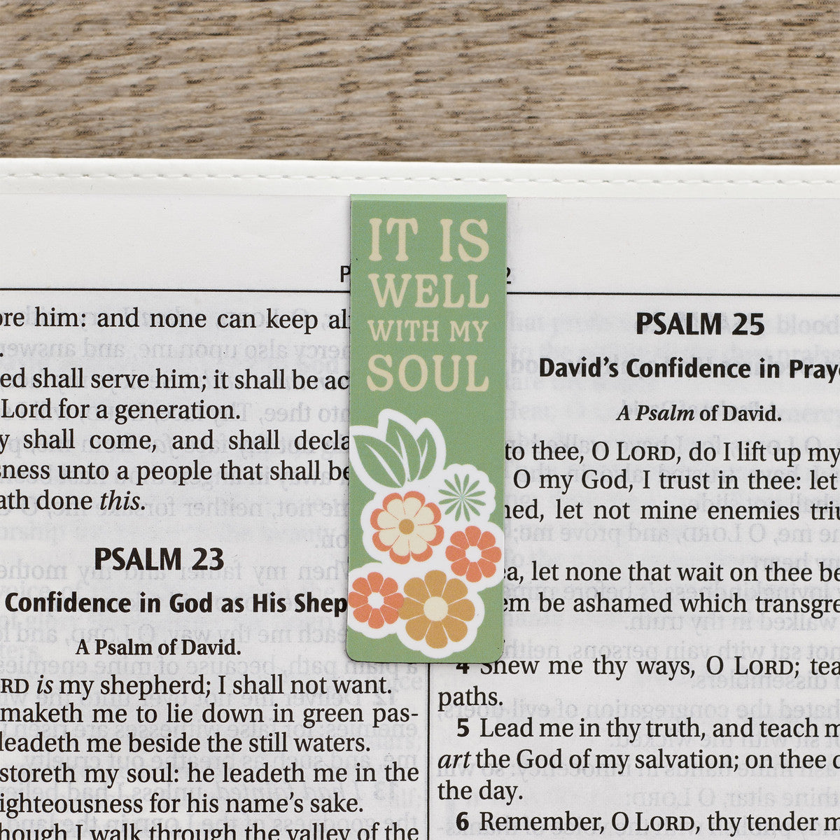 Bookmark Magnetic - Set of 6: It is Well With My Soul, Green/Orange