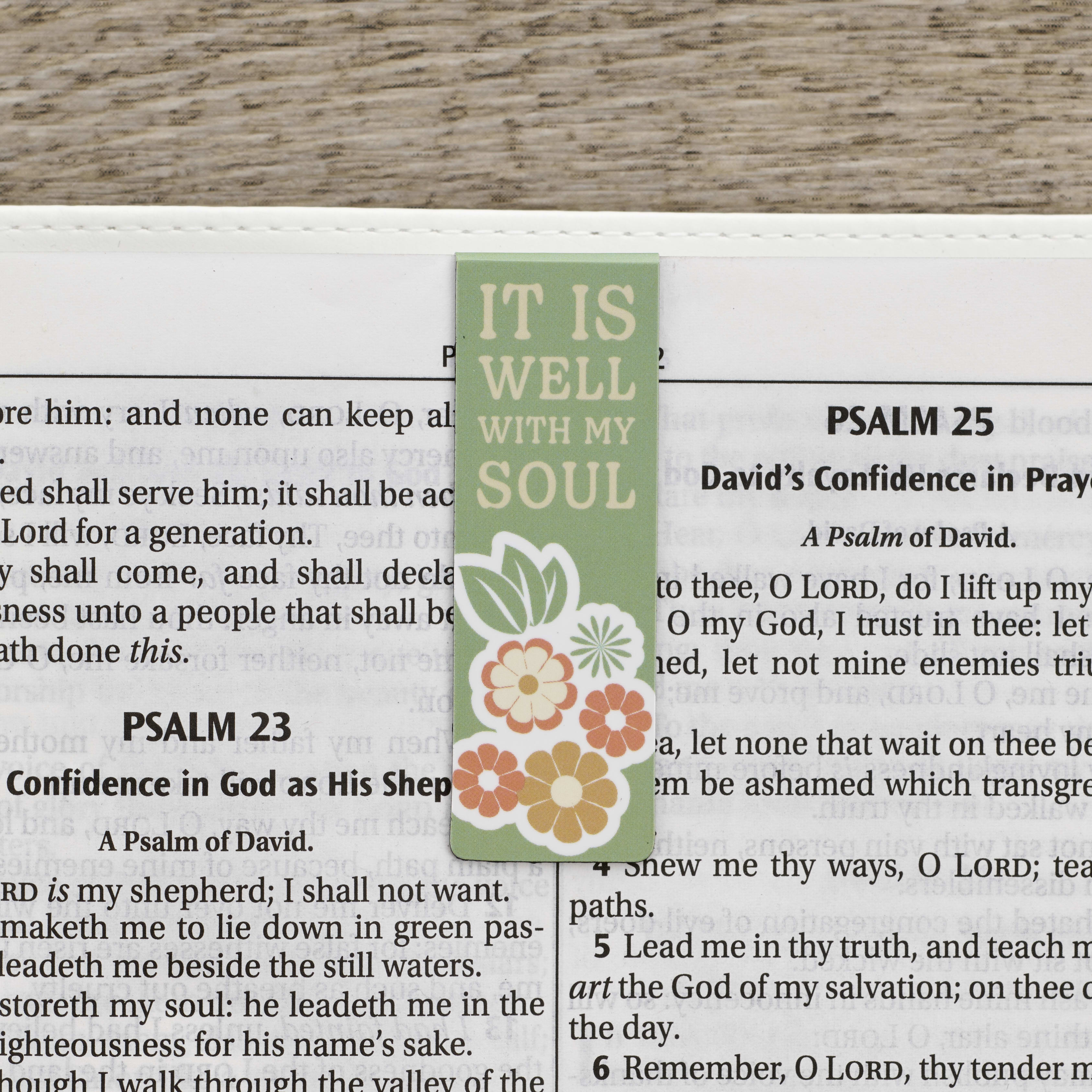 Bookmark Magnetic - Set of 6: It is Well With My Soul, Green/Orange