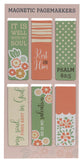 Bookmark Magnetic - Set of 6: It is Well With My Soul, Green/Orange