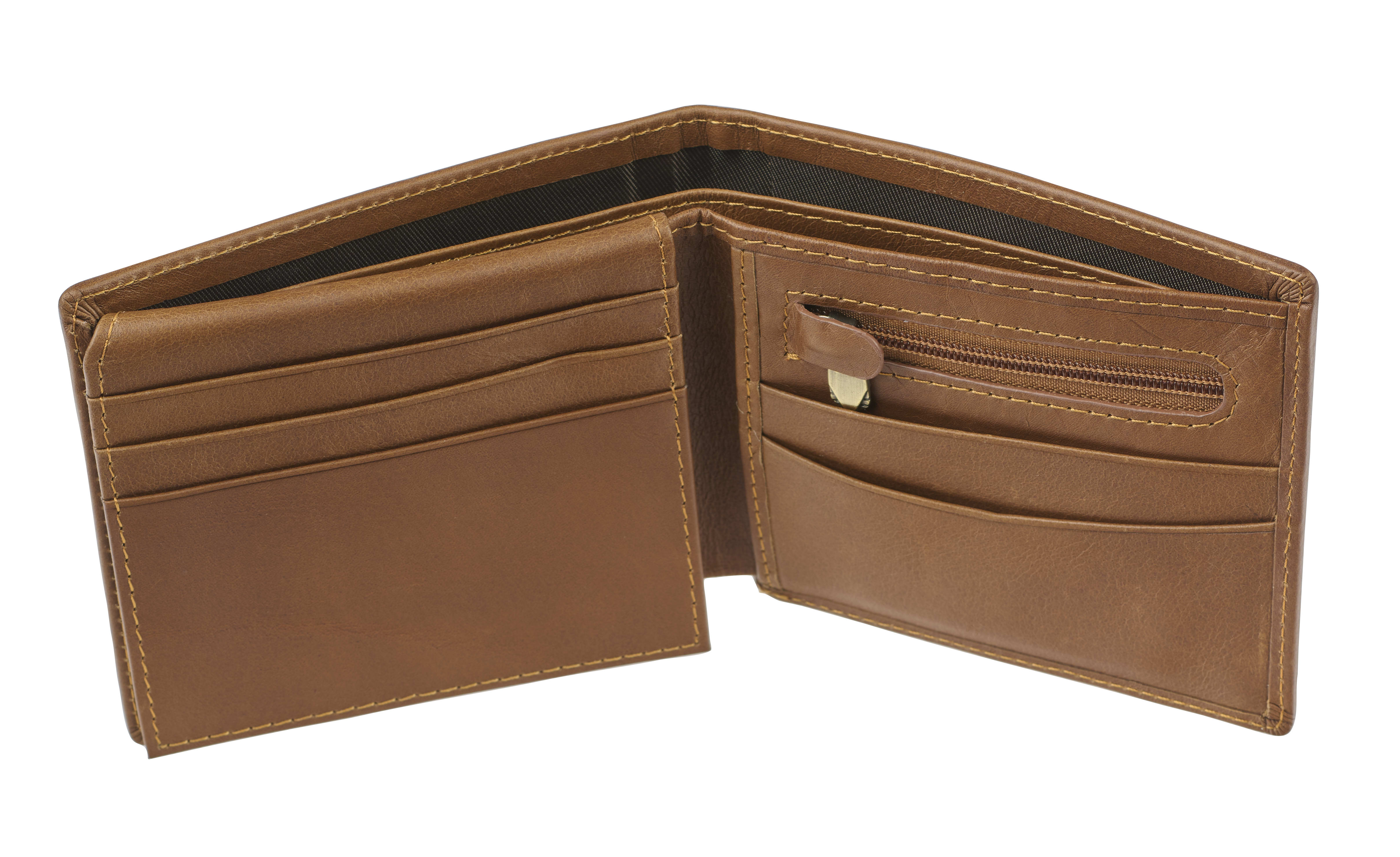 Leather Wallet: Seek First the Kingdom, Matt. 6:33, Bi-Fold, Zipper Coin Pocket, Rfid-Blocking, Gift Boxed