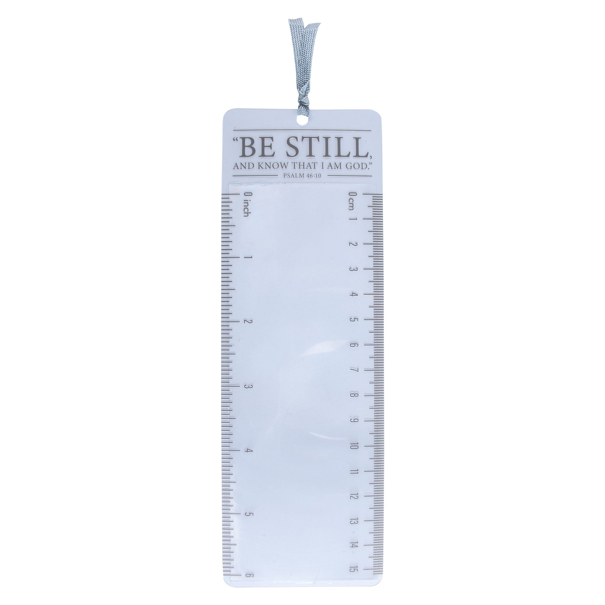 Magnifying Bookmark With Ribbon: Be Still (Psalm 46:10)