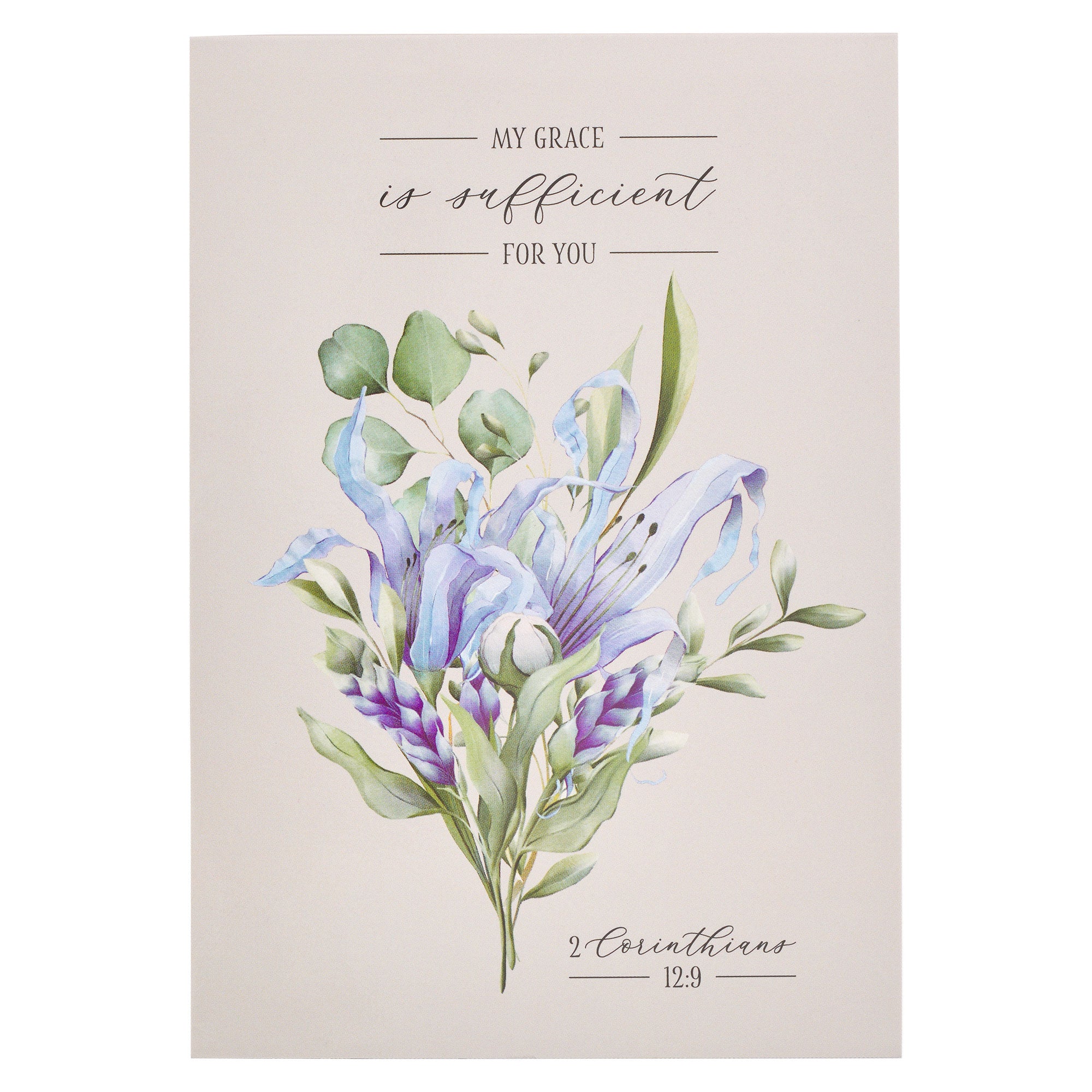 Notepad: My Grace is Sufficient For You Purple Flowers (2 Cor. 12:9)