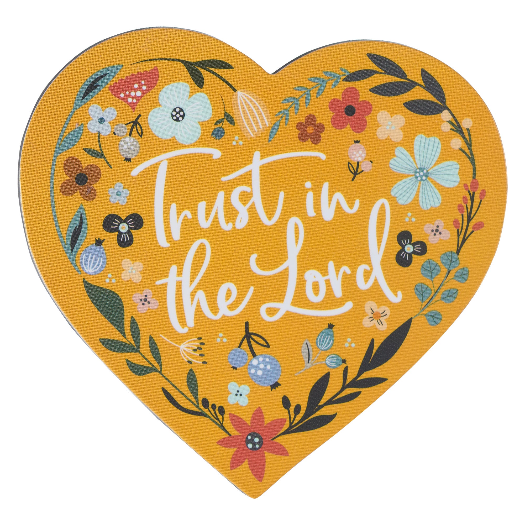 Die-Cut Magnet: Trust in the Lord, Floral Heart