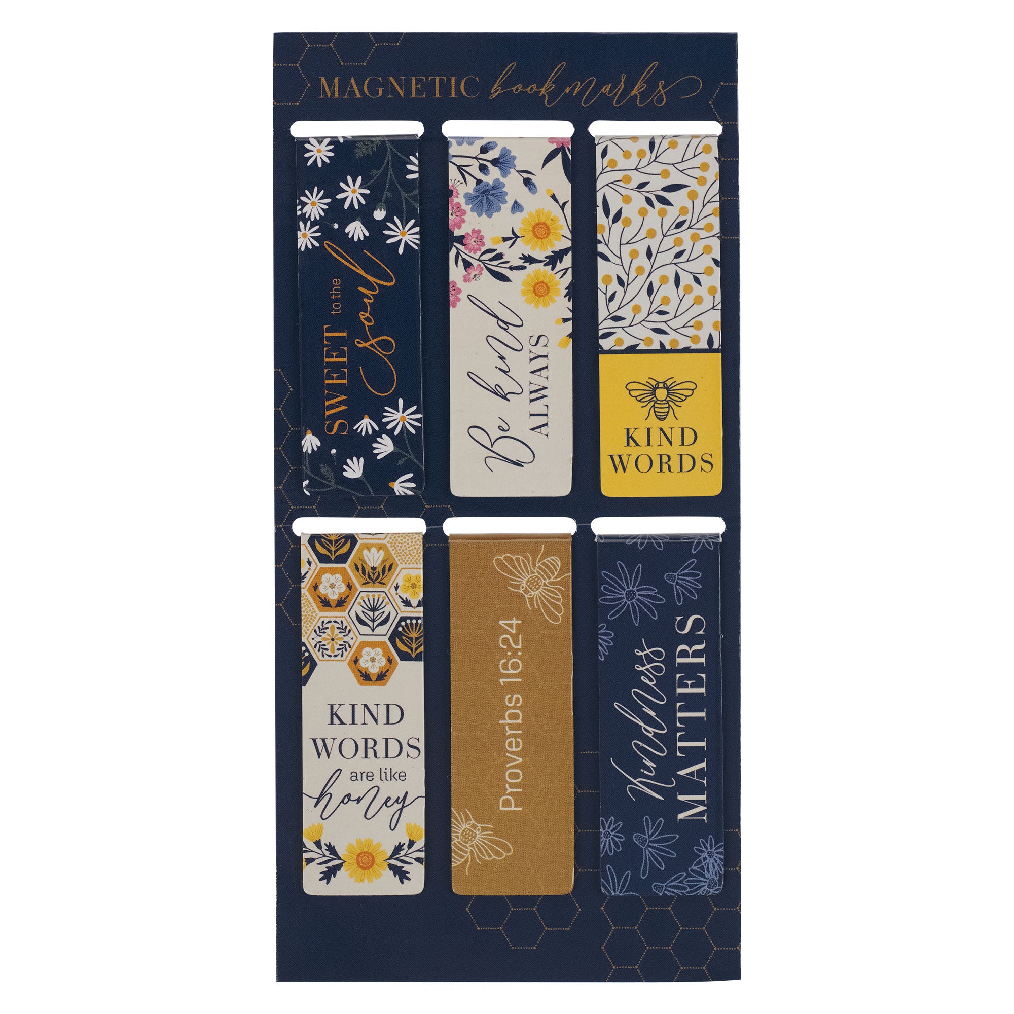Magnetic Bookmark Set: Kind Words,  Prov. 16:24, Kindness is Like Honey