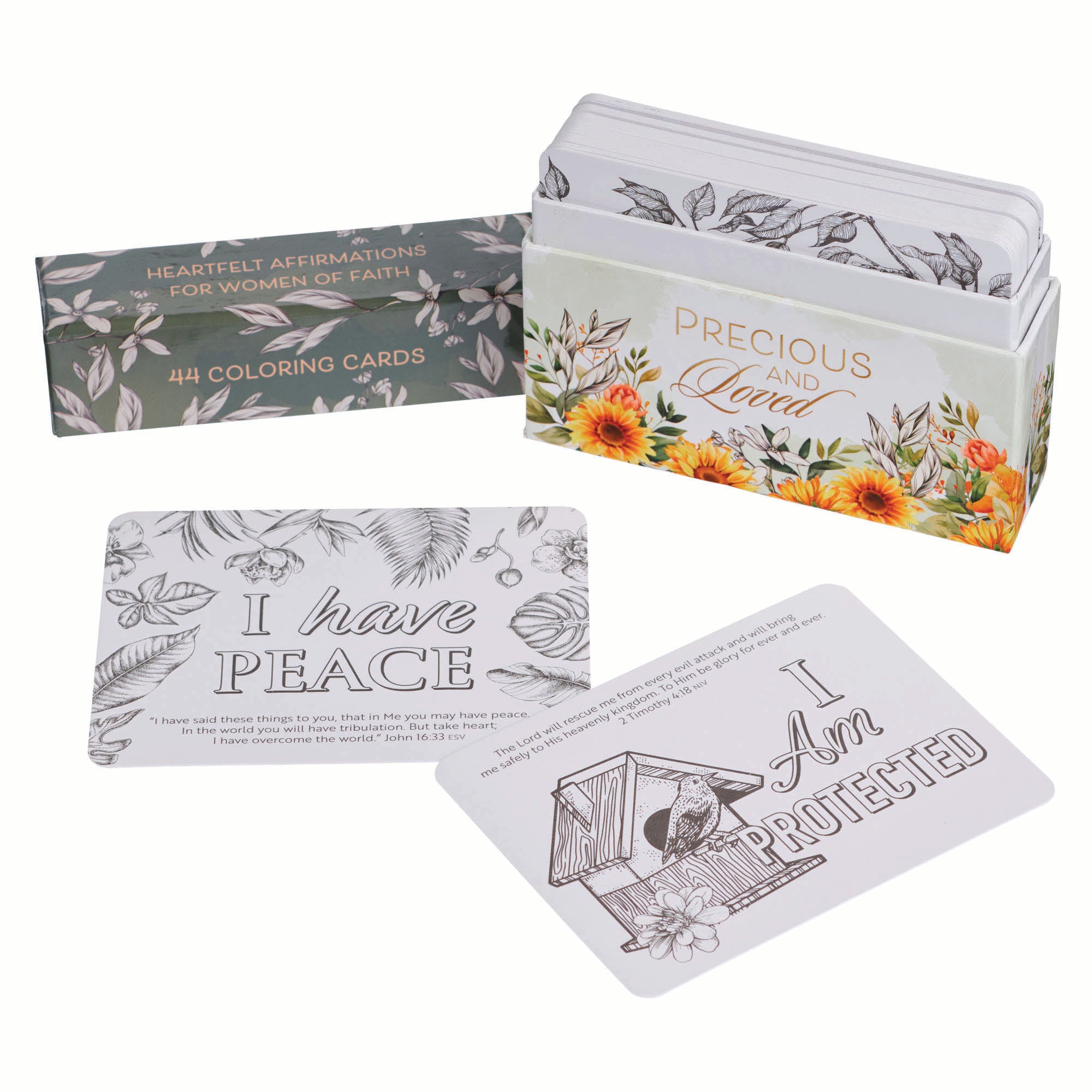 Adult Boxed Coloring Cards: Precious and Loved