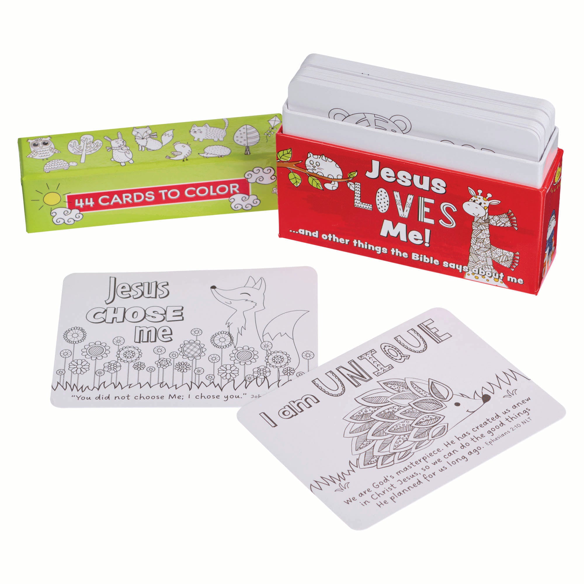 Children's Boxed Coloring Cards: Jesus Loves Me...and other things the Bible says about me