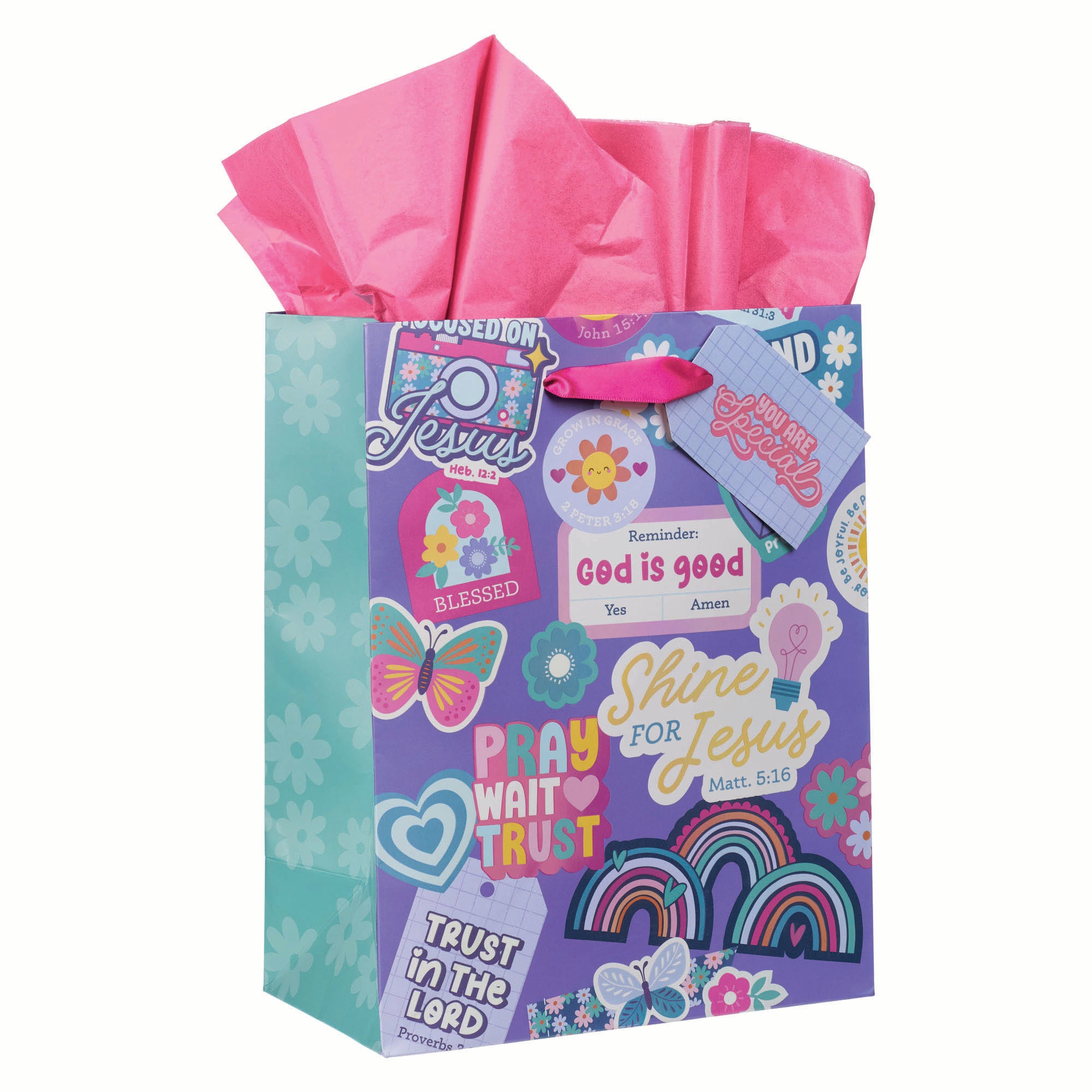 Gift Bag Medium: Shine for Jesus, Purple (Stickers for Girls Collection)