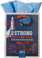 Gift Bag Medium: Be Strong & Courageous (Joshua 1:9) Navy (Be Brave, Space Collection)