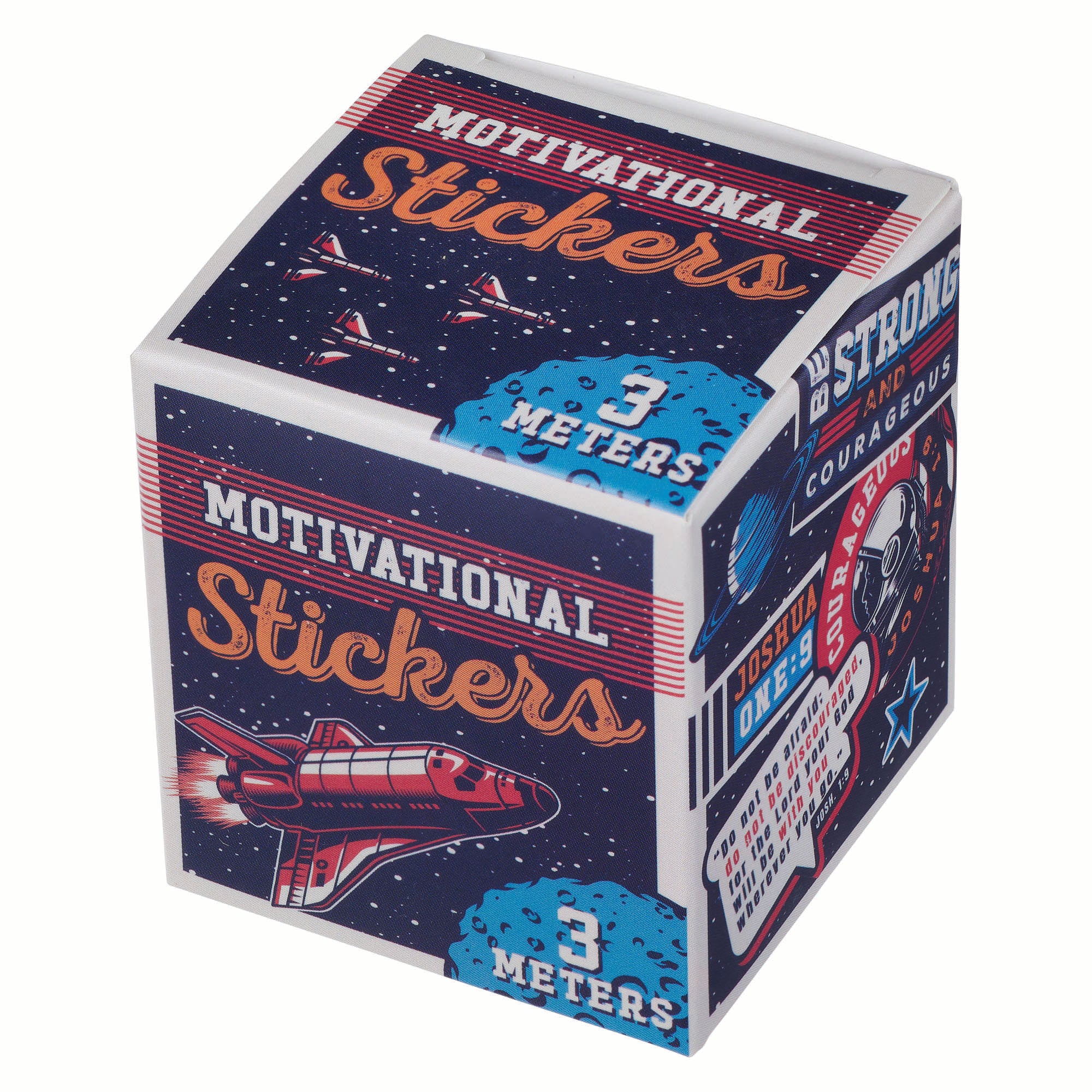 Sticker Roll: Be Strong & Courageous, Joshua 1:9 (Be Brave, Space Collection) 200+ mini stickers