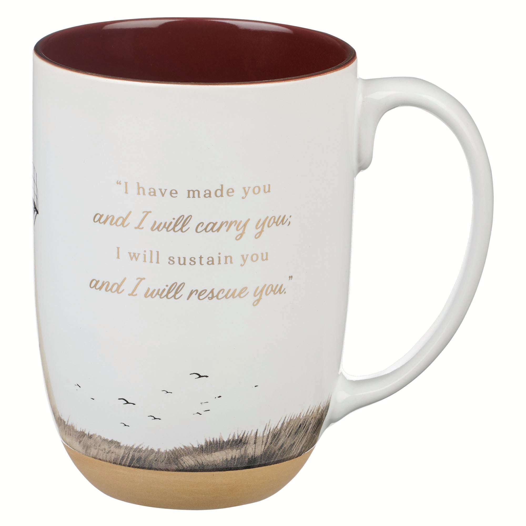 Ceramic Mug (444 ml): I Will Sustain You (Isa. 46:4) Brown inside, foil accents (Lighthouse Collection)
