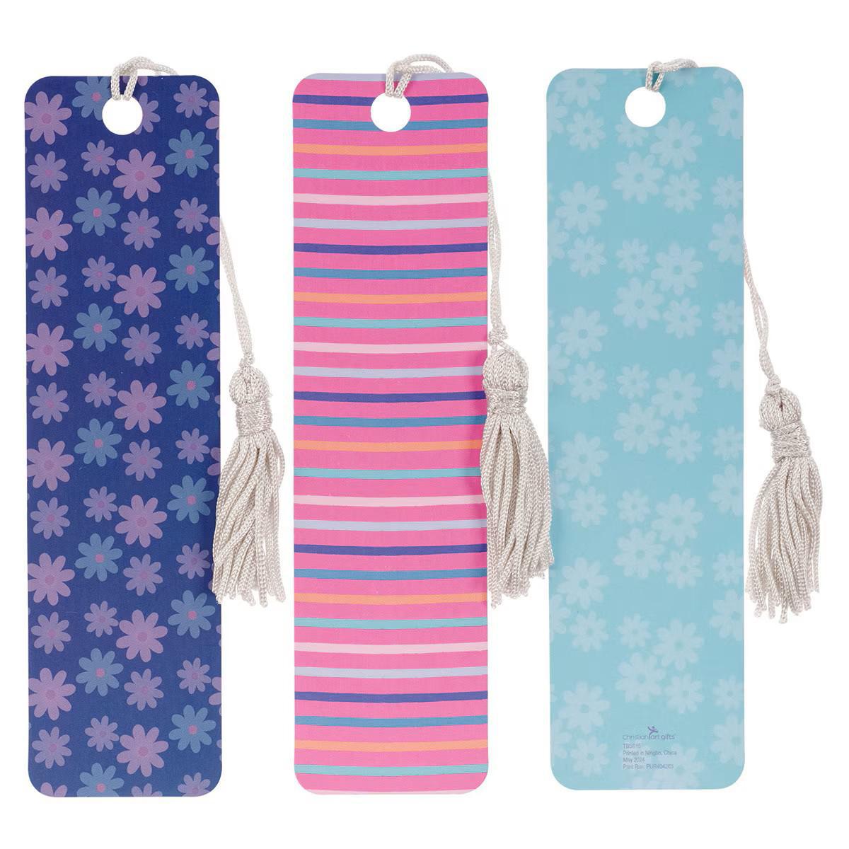 Tassel Bookmark (Set  of 3): I Am Strong (Prov. 31:25) Shine for Jesus  (Stickers for Girls Collection)