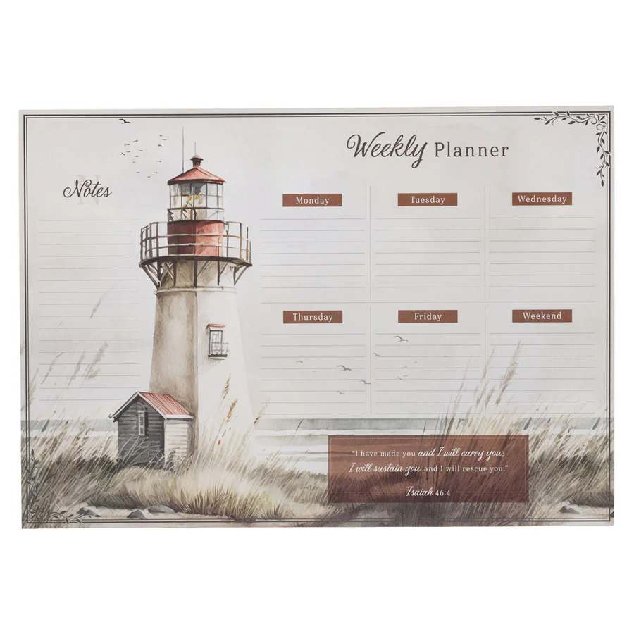 Undated Weekly Desktop Diary/Planner: Lighthouse