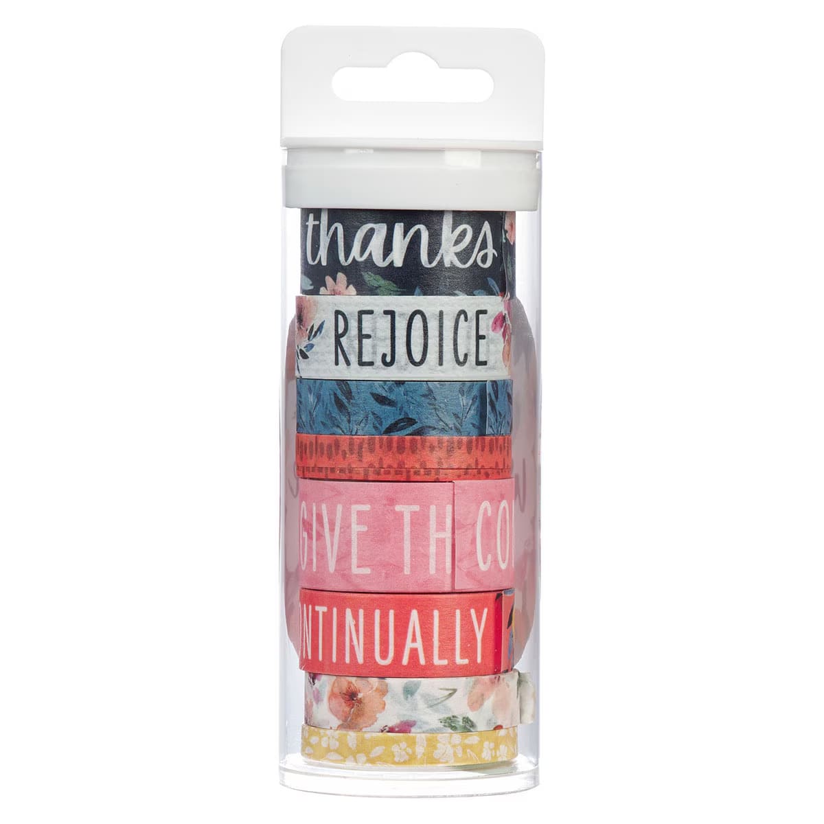 Washi Tape (8 Roll Set): Rejoice Always 1 Thess. 5:16-18 (Grateful Garden Collection)